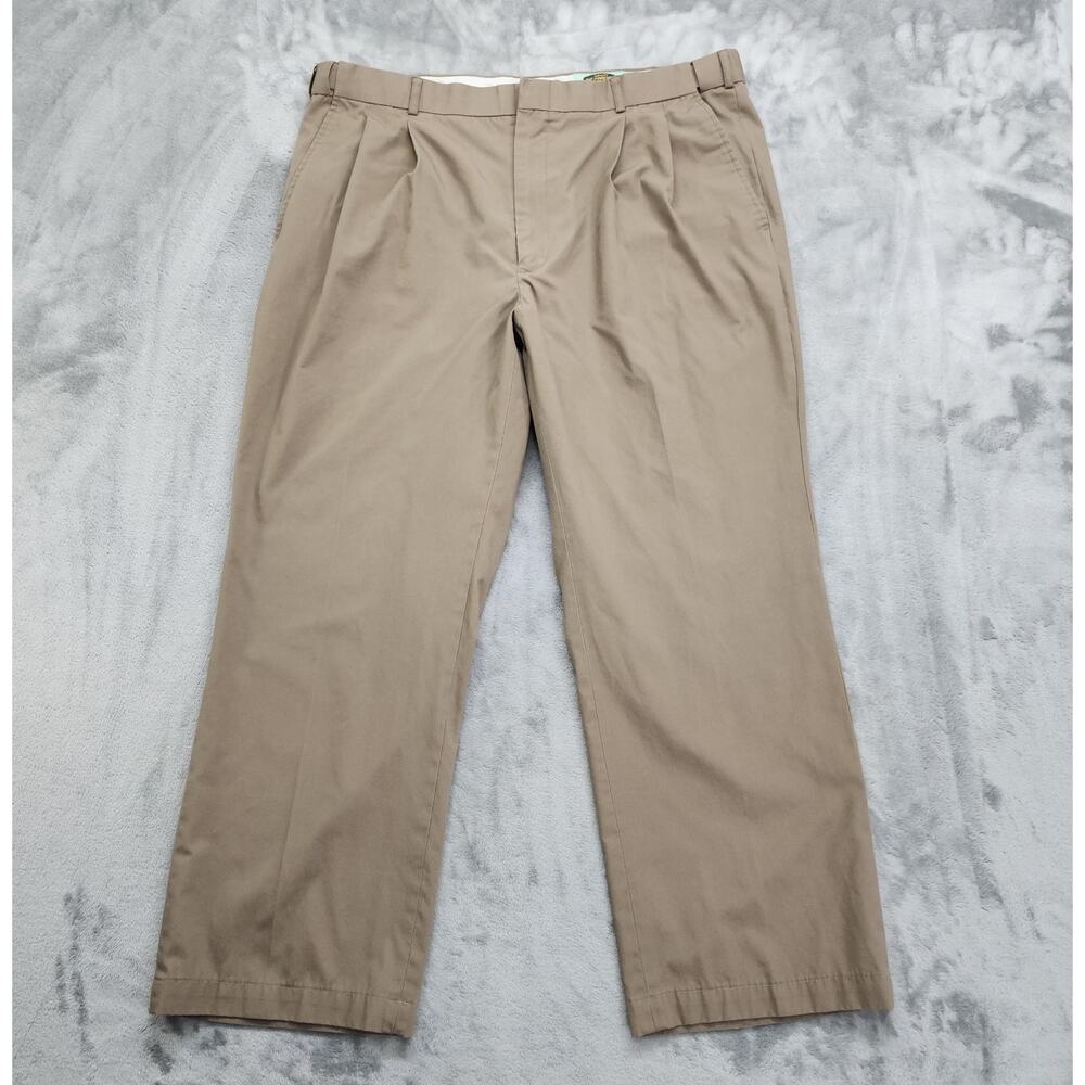 Vintage Haband's Fit-Forever Pants Mens 40M 28.5L Tan Pleated Trouser Office